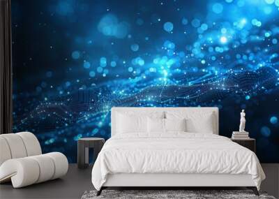 Abstract blue technology background vector design  Wall mural