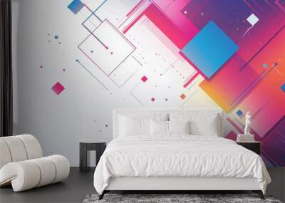 abstract modern Colorful graphic liquid background banners. Dynamical waves different colored fluid forms Wall mural