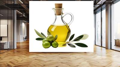 Olive oil and olives transparent background. Wall mural