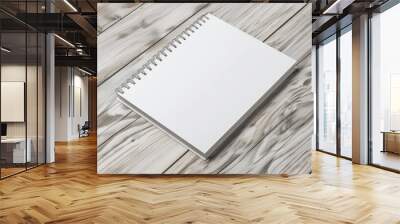 White spiral notebook mockup, cover page Wall mural