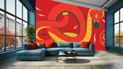 year of the snake 2025 vector background design Wall mural