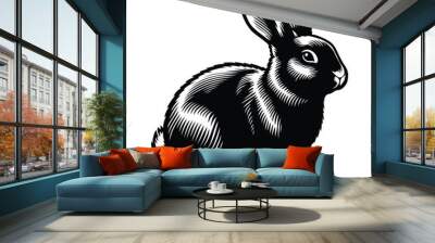 Rabbit Vector silhouette vector Wall mural