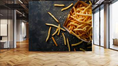 French Fries with Empty Copy Space Wall mural