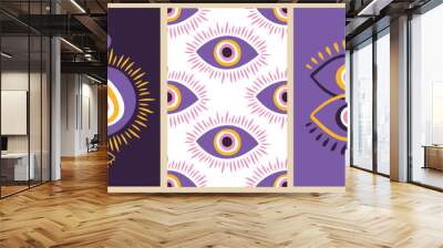 Set of modern abstract cards esoteric eye, All-seeing eye Magic, occult symbol sign, sacred art Design template decoration for cover, poster, packaging, stickers, banner..eps Wall mural