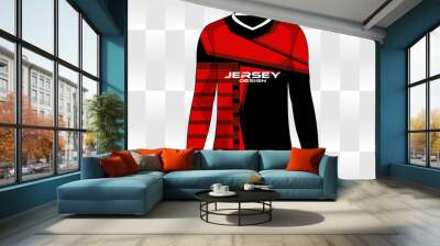 Long sleeve tshirt jersey vector template mockup Wall mural