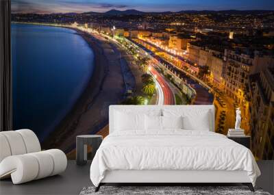 A beautiful view of Nice, France from the Castle Hill. Wall mural