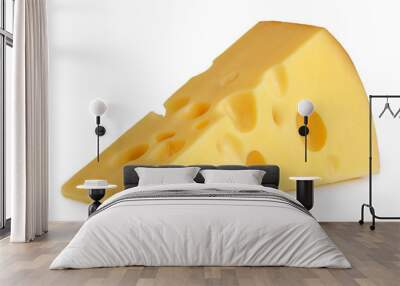 piece of cheese isolated Wall mural