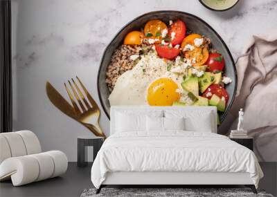 Avocado breakfast bowl Wall mural