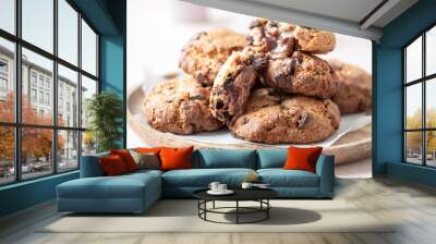 chocolate chunk cookies stuffed with melted caramel Wall mural