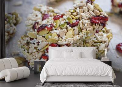 Energy bars - snack for healthy still life Wall mural