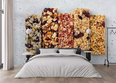 Energy bars - snack for healthy still life Wall mural