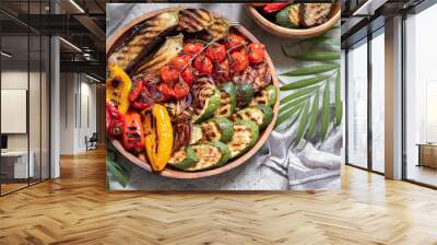 Grilled vegetables platter Wall mural