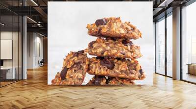 Healthy oatmeal banana cookies with chocolate chips Wall mural