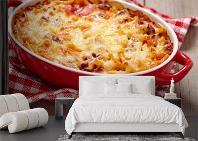 Macaroni casserole with ground beef Wall mural