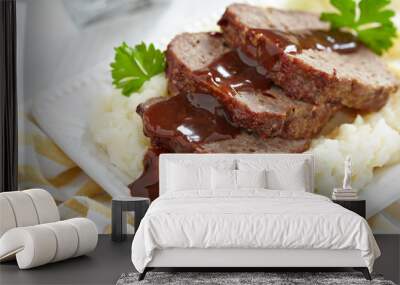 Meatloaf with brown sauce Wall mural