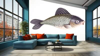 Carp fish isolated on white background Wall mural