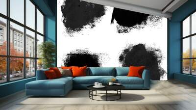 Rough prints and thick paint strokes on paper 2. Vector drawing Wall mural