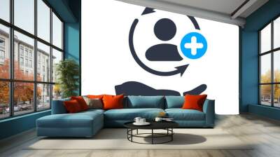 Full customer care service icon with add sign, new, plus, positive symbol Wall mural