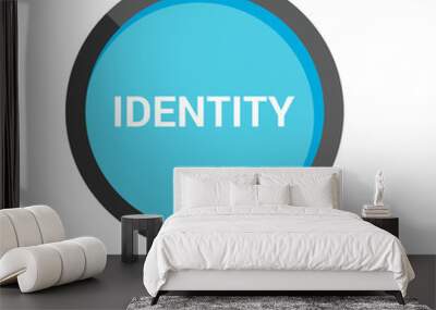 Security Concept: Magnifying Optical Glass With Words Identity Wall mural