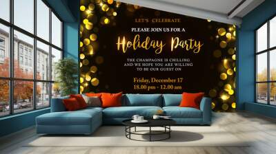 Holiday party invitation Wall mural