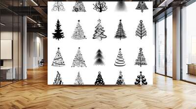 Modern Ornate pine trees Wall mural