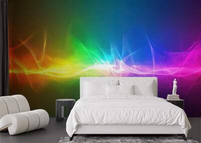 Abstract colorful gradient background with flowing lines. Wall mural