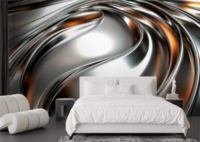 Glossy metallic with reflecting light Wall mural