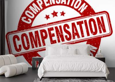 compensation stamp. compensation label. round grunge sign Wall mural