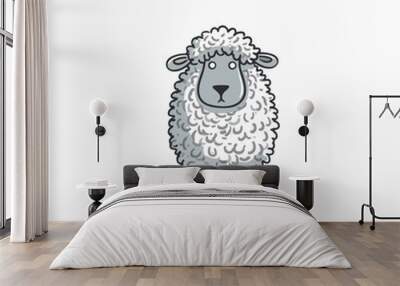 Ewe hand-drawn illustration. Ewe. Vector doodle style cartoon illustration Wall mural