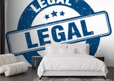 legal stamp. legal label. round grunge sign Wall mural