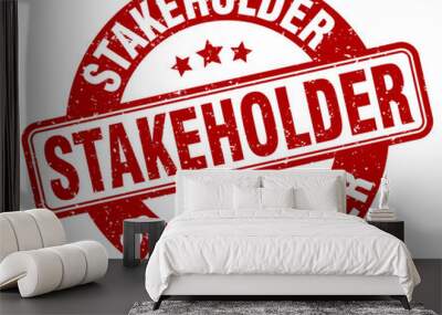 stakeholder stamp. stakeholder label. round grunge sign Wall mural