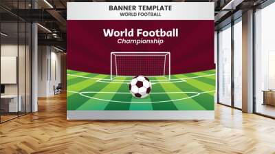 World Football Championship Competition Background Flat Banner Shine Gradient Template Wall mural