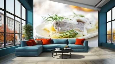 Herring salad with cream sauce for Christmas Wall mural