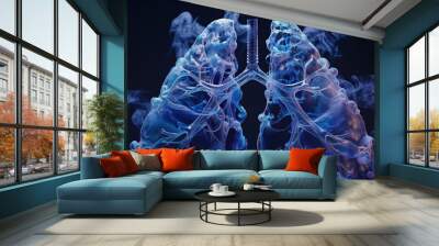 The hologram consists of The shape of the human lung at the microscopic level Wall mural