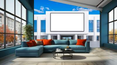 Modern building with blank advertisement space Wall mural