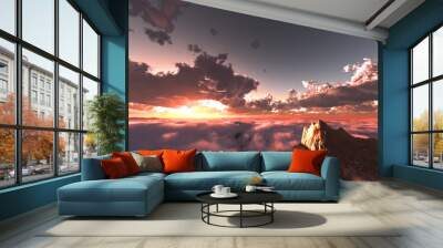 beautiful view above clouds Wall mural