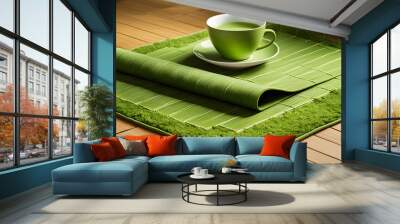 cup of tea on the table Wall mural