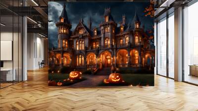 halloween pumpkin in the night Wall mural