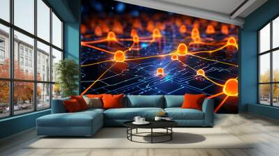 social network concept Wall mural