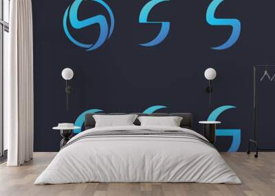 S letter logo collection initial s logo inspiration with creative concept Wall mural