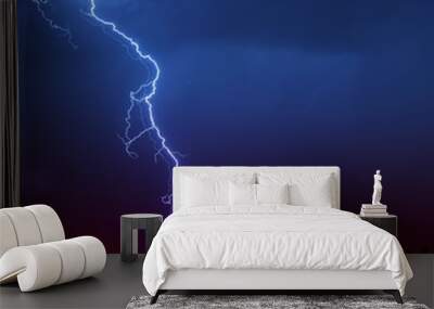 Powerful Lightning Strikes ,colorful thunder sky Wall mural