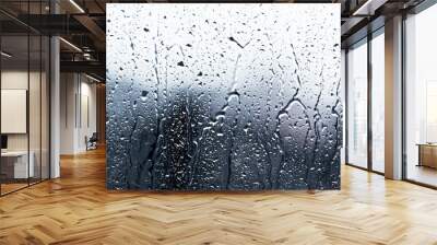 rainy days ,rain drops on the window surface Wall mural