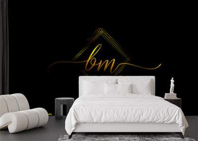 BM Initial handwriting logo vector Wall mural