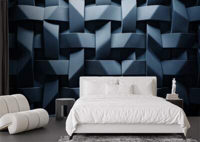 A close up of a blue and black patterned wall Wall mural