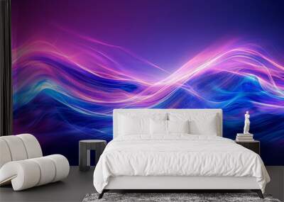 A purple and blue wave with pink and blue streaks Wall mural