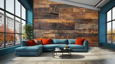 A wooden wall with a lot of brown and black wood grain Wall mural