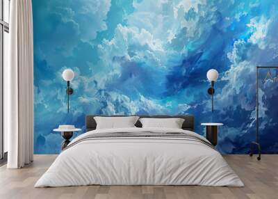 The sky is blue and filled with clouds Wall mural