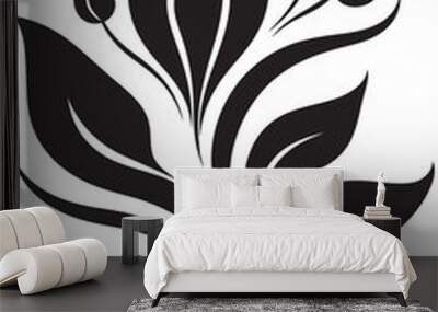 Black Floral Marvel Black Floral Wonder Wall mural