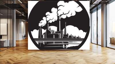 EcoPlume Innovations Industry Logo Clear Sky Chimneys Vector Logo Design Wall mural