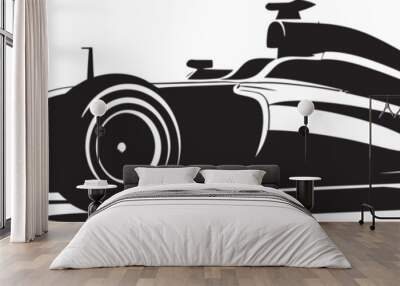 Nitro Surge Badge Formula 1 Racing Car Icon in Vector Power  Wall mural